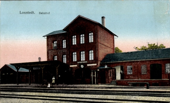 Ak Loxstedt in Niedersachsen, Bahnhof, Gleisseite