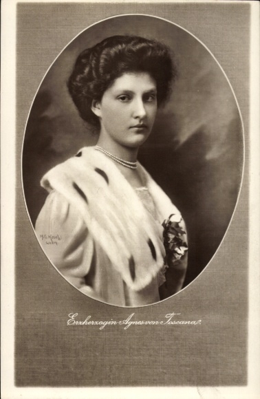 Passepartout Ak Erzherzogin Agnes von Toscana, Portrait