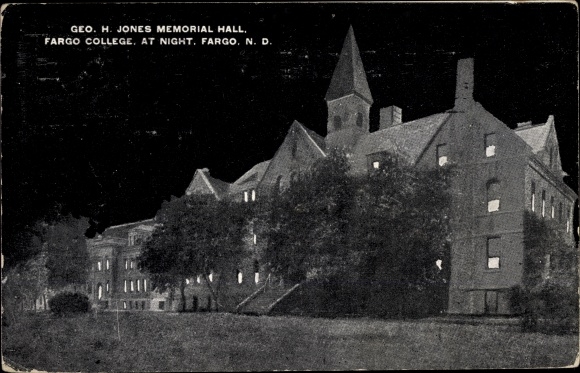 Ak Fargo North Dakota de V.S., Universiteit bij Nacht