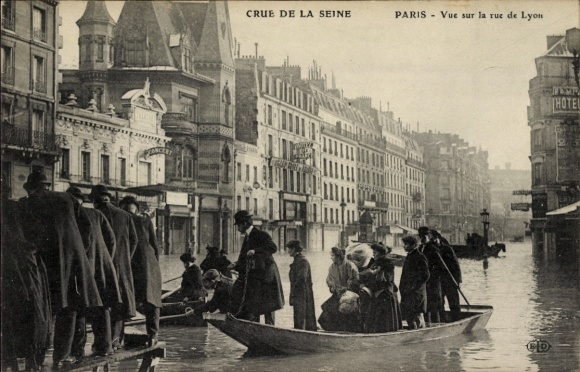 Ak Paris XII., rivier de Seine, uitzicht op de Rue de Lyon