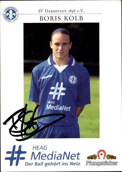 Autogrammkarte Fußballer Boris Kolb, SV Darmstadt 98, Autogramm
