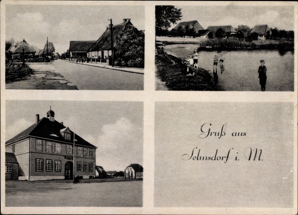 PC Selmsdorf Mecklenburg Vorpommern, partial views, street section, town hall, section on the water