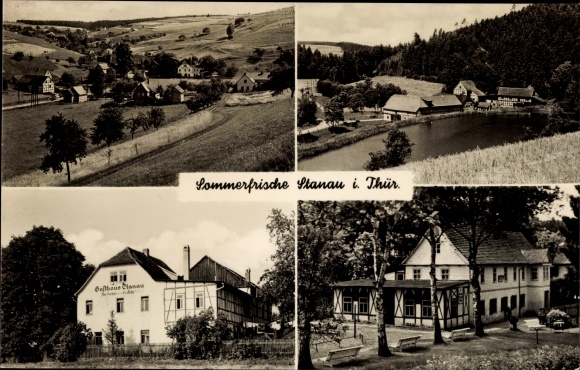 Ak Stanau im Saale Orla Kreis, Gasthaus, Blick auf Ortschaft und Umgebung