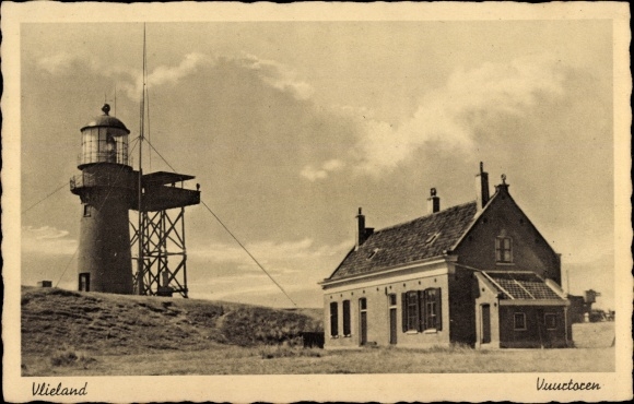 Postcard Vlieland Friesland Netherlands, Vuurtoren, Lighthouse