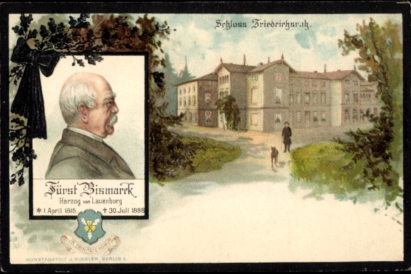 Chromo-Litho Friedrichsruh Aumühle in Lauenburg, Prince Otto von Bismarck, Castle, Mausoleum