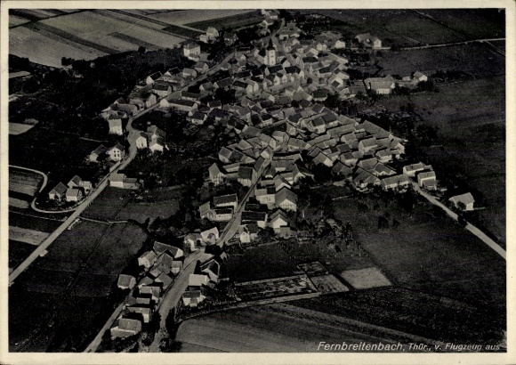 Postcard Fernbreitenbach Berka on the Werra Thuringia, aerial photograph