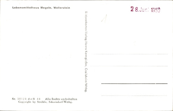 Postcard Wallerstein in Swabia, aerial photograph