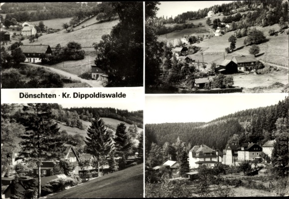 Postcard Dönschten Dippoldiswalde Eastern Ore Mountains, town view
