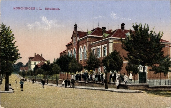 Ak Morhange Mörchingen Lothringen Moselle, Schulhaus