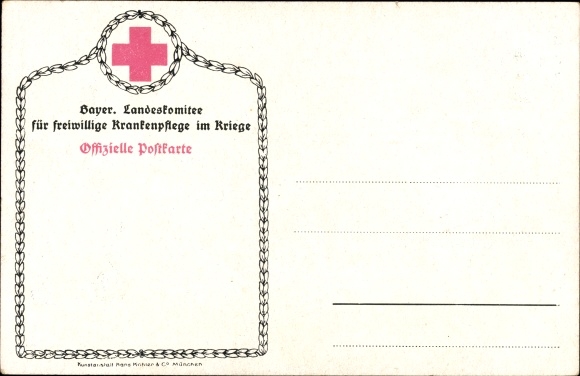 Kunstenaarskaart Diemer, Zeno, Duits hospitaalschip, verpleging in de oorlog, I. WW