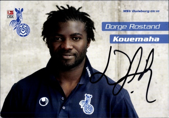 Autogrammkarte Fußballer Dorge Rostand Kouemaha, MSV Duisburg, Autogramm