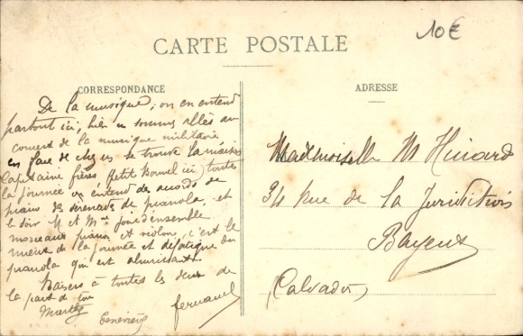 Postcard Brest Finistère, Busy square scenes, musical performance, buildings
