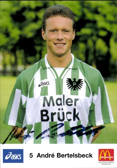 Autograph card footballer André Bertelsbeck, Prussia Münster, autograph