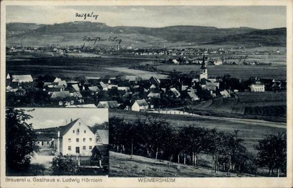 KP Weimersheim Weißenburg w środkowej Frankonii w Bawarii, widok ogólny, browar i zajazd