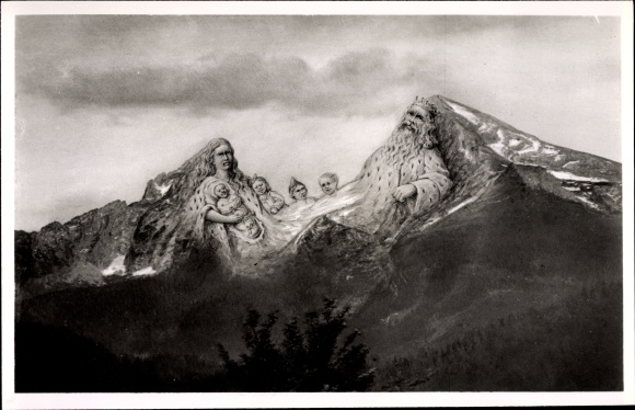 Artist PC Berchtesgaden in Upper Bavaria, Watzmann, mountain faces