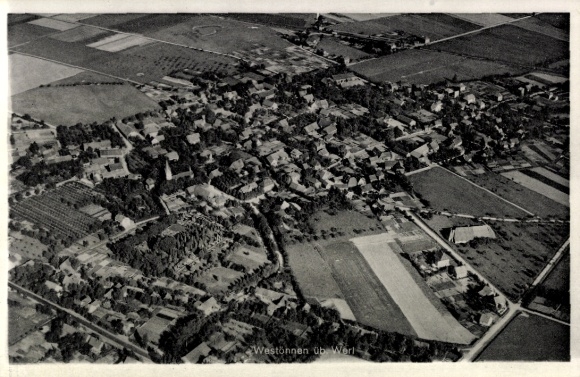 Ak Westönnen Werl in Westfalen, luchtfoto