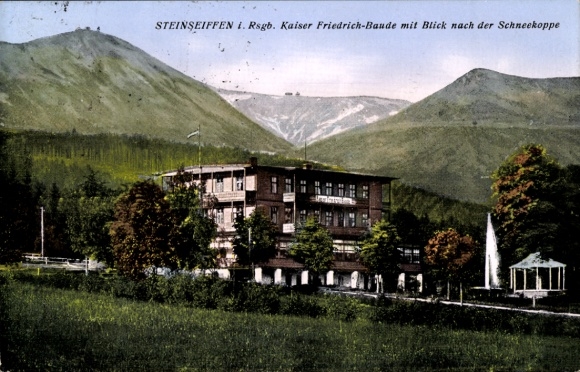 Postcard Ściegny Steinseiffen Podgórzyn Giersdorf Giant Mountains Silesia, Kaiser Friedrich Baude