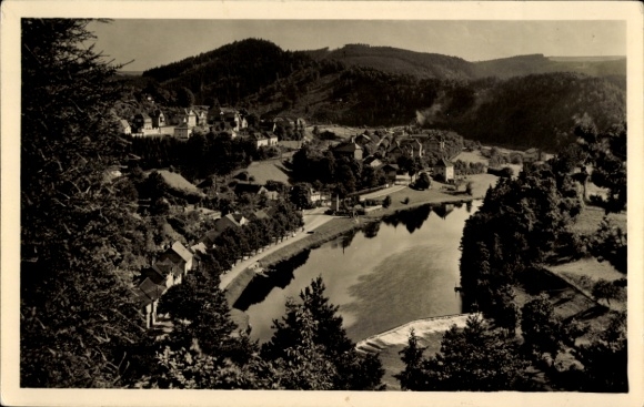 Postcard Ziegenrück on the Saale Thuringia, general view