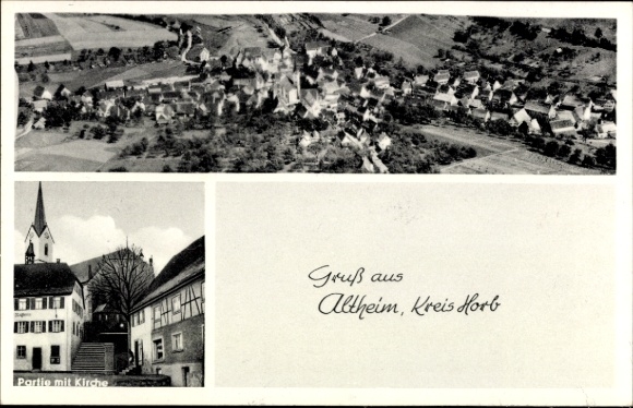 Ak Altheim Horb am Neckar, Fliegeraufnahme