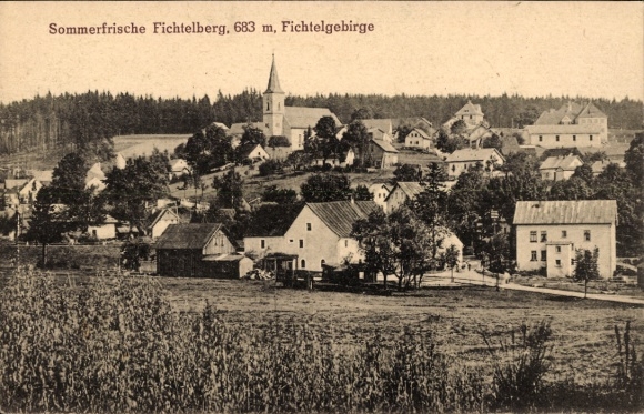 Postcard Fichtelberg in the Fichtelgebirge Upper Franconia, summer resort 683 m, Fichtelgebirge