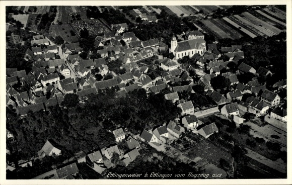 Postcard Ettlingenweier Ettlingen in Baden, aerial photograph