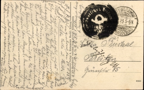 Postcard Altengrabow Möckern, military training area, Kaiser Wilhelm Strasse, barracks, park, milk hall