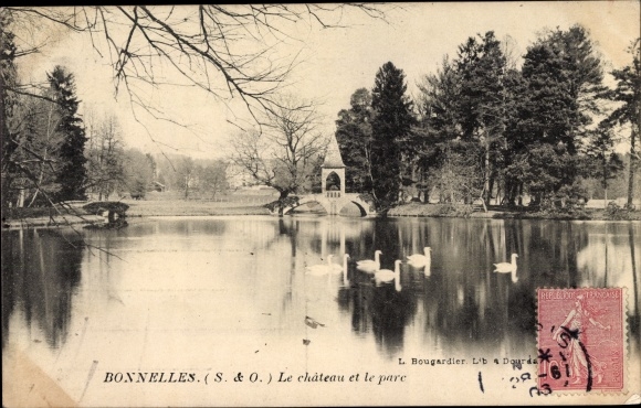 Ak Bonnelles Yvelines, Le Château, Vue sur le Parc