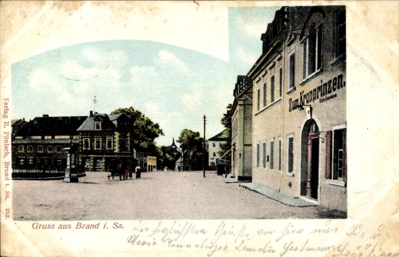 Postcard Brand Erbisdorf Saxony, partial view, To the Crown Prince