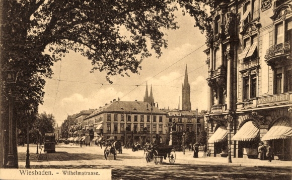 Postcard Wiesbaden in Hessen, Wilhelmstraße