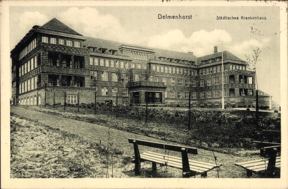 Ak Delmenhorst in Oldenburg, Gemeentelijk Ziekenhuis