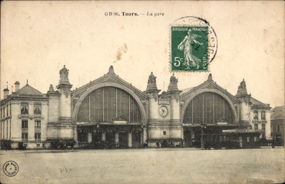 Ak Tours Indre et Loire, Bahnhof
