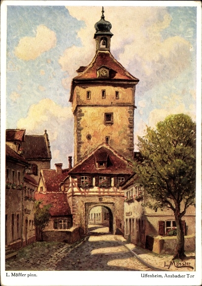 Artist PC Mößler, Ludwig, Uffenheim in Middle Franconia, Ansbacher Tor