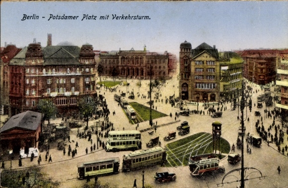 PC Berlin Tiergarten, Potsdamer Platz m. traffic tower, tram