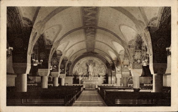 Ansichtkaart Lisieux Calvados, basiliek, crypte