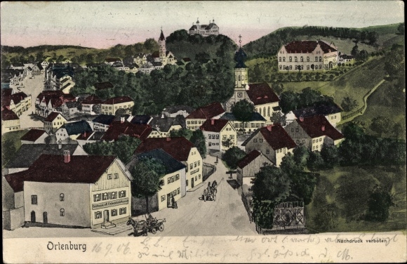 Postcard Ortenburg in the Deggendorf district of Lower Bavaria, view of the town and church, inn