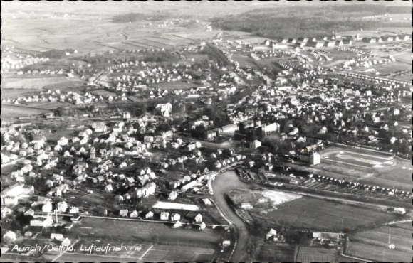 Postcard Aurich in East Frisia, aerial photo
