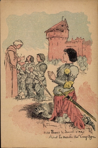 Artist Postcard Easter of Joan of Arc, before the March on Compiègne