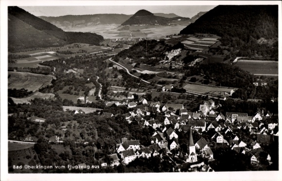 Postcard Bad Überkingen in Württemberg, aerial photograph
