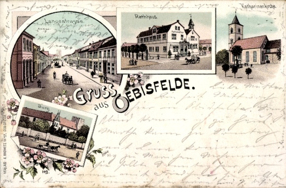 lito Oebisfelde Altmark, zamek, Langestrasse, ratusz