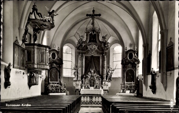 Postcard Ramsau im Berchtesgadener Land Upper Bavaria, church, interior view