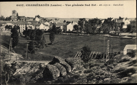 Postcard Chasseradès Lozère, General View South East