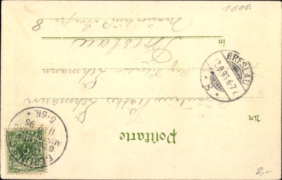 lito Berlin Treptow, wystawa handlowa 1896, Kair, święta fontanna, fragment ulicy