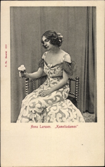 Postcard Opera singer Anna Larssen, The Lady of the Camellias