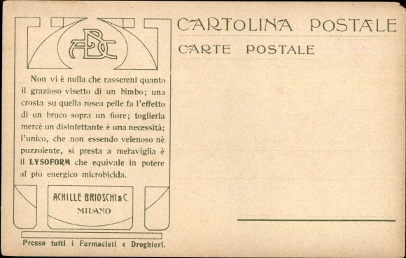 Stamp Postcard La Posta nel Portugal, Portugiesische Post, Lysoform Achille Brioschi Milan