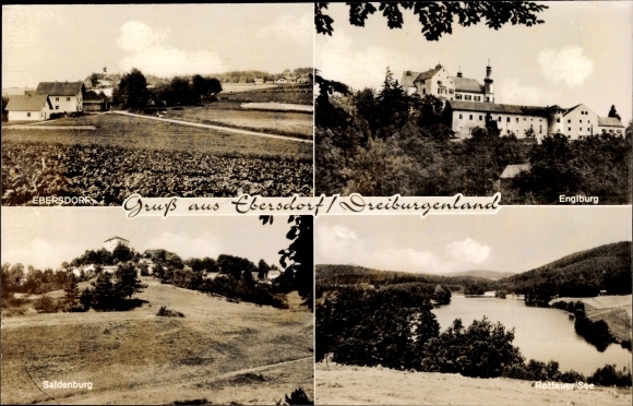 Ansichtkaart Ebersdorf Saldenburg Niederbayern, gedeeltelijk zicht, Englburg, Rottauer See