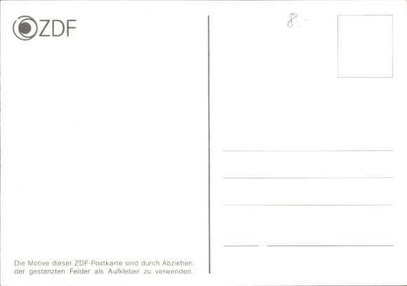 Postcard Mainzelmännchen, ZDF, class television, sticker