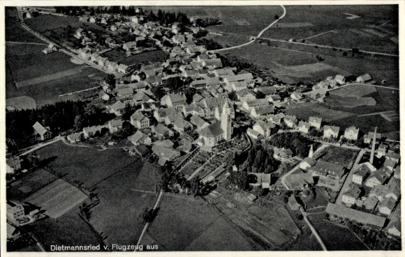 Postcard Dietmannsried in the Oberallgäu, aerial photograph
