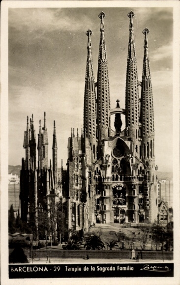 Postcard Barcelona Catalonia Spain, Templo de la Sagrada Familia, Architecture