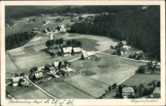Ak Oberbärenburg Altenberg im Erzgebirge, Fliegeraufnahme