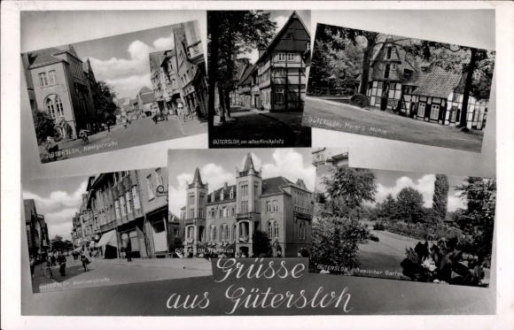 Ak Gütersloh in Westfalen, Fünf Ansichten von  Grüsse aus Gütersloh